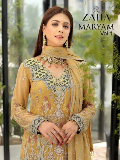 ZAHA MARYAM VOL 1 GEORGETTE EMBROIDERED SALWAR SUIT WHOLESALER